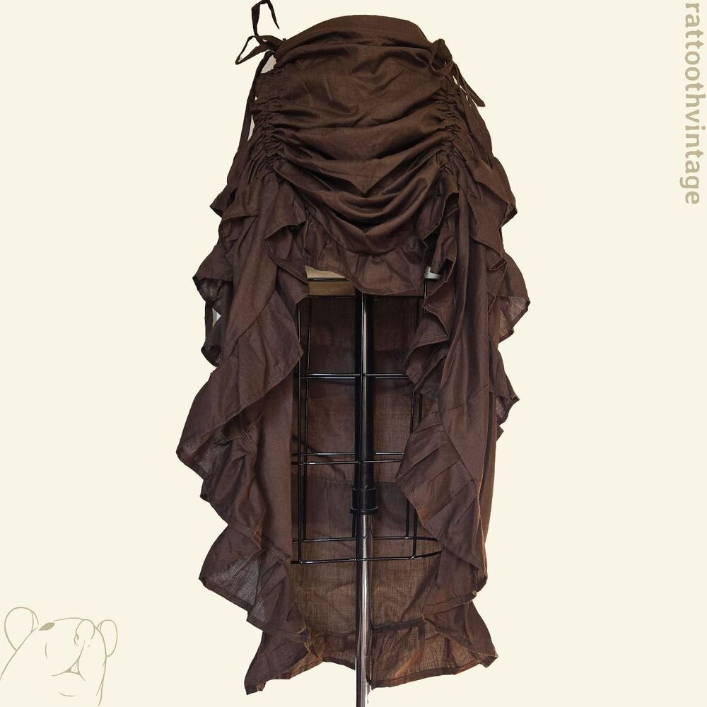 Steampunk Costume Brown Skirt High-Low